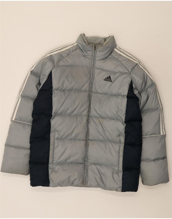 Adidas Veste rembourrée coupe ample pour homme UK 36 Petit Gris Colorblock Polyester