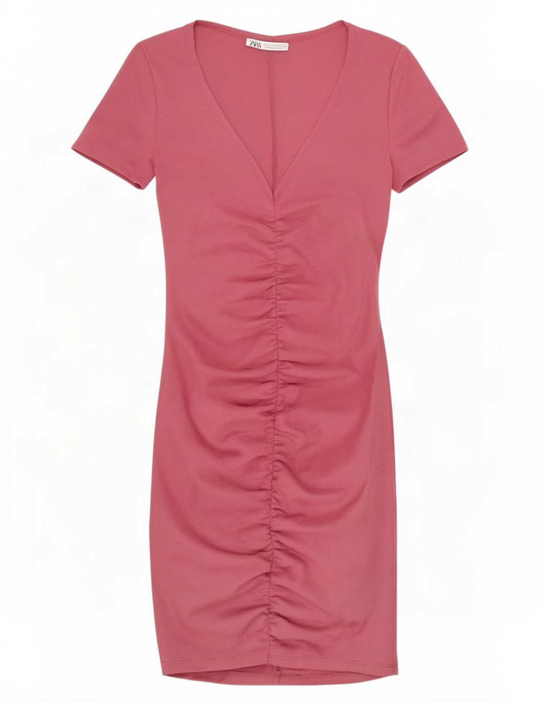 Zara Femme Robe Moulante UK 8 Petit Rose Polyester