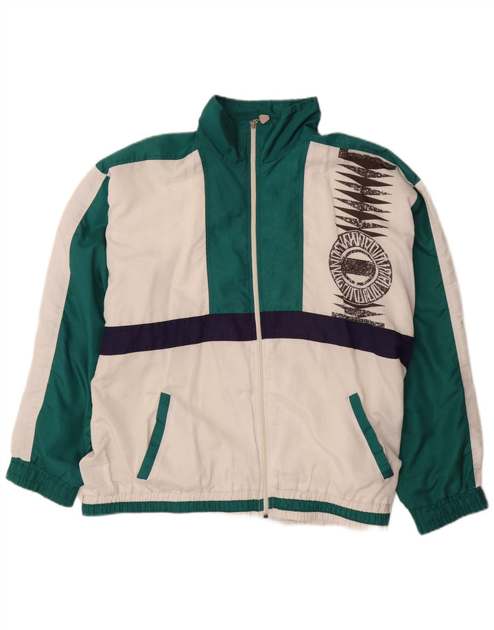 COSMOS Veste de survêtement pour homme UK 16 Large Blanc Colorblock