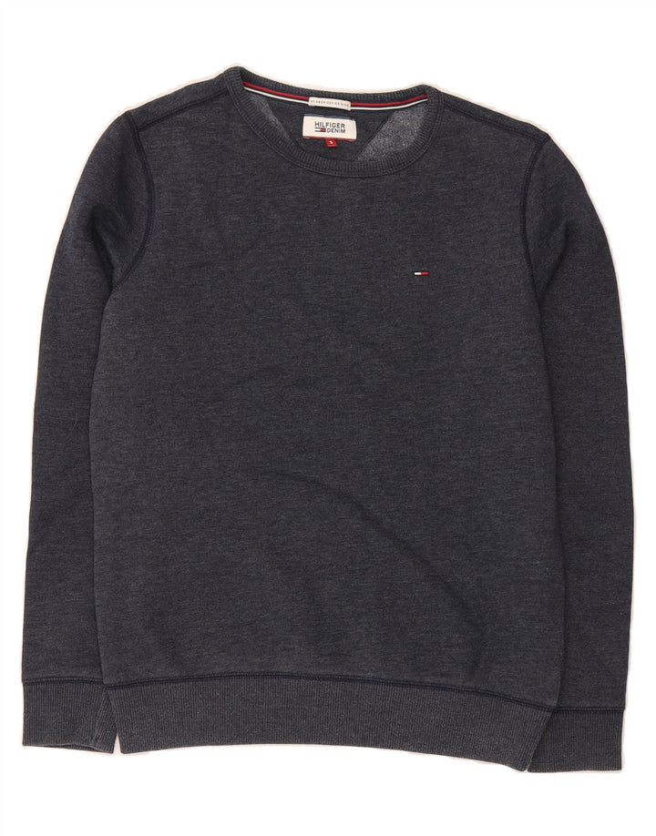 TOMMY HILFIGER Mens Sweatshirt Jumper Small Navy Blue Cotton Vintage Tommy Hilfiger and Second-Hand Tommy Hilfiger from Messina Hembry 