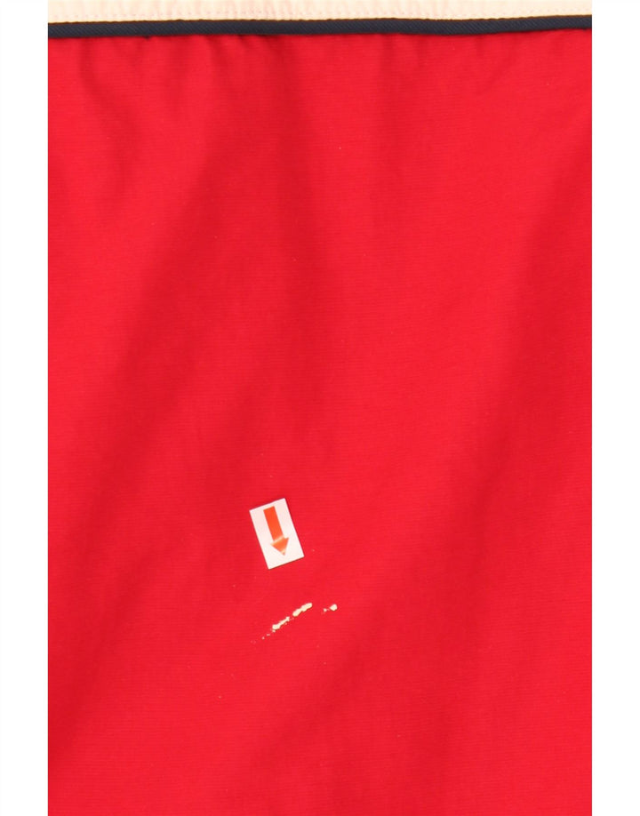 Tommy Hilfiger Veste de pluie à capuche pour homme UK 40 Large Rouge Colorblock Nylon