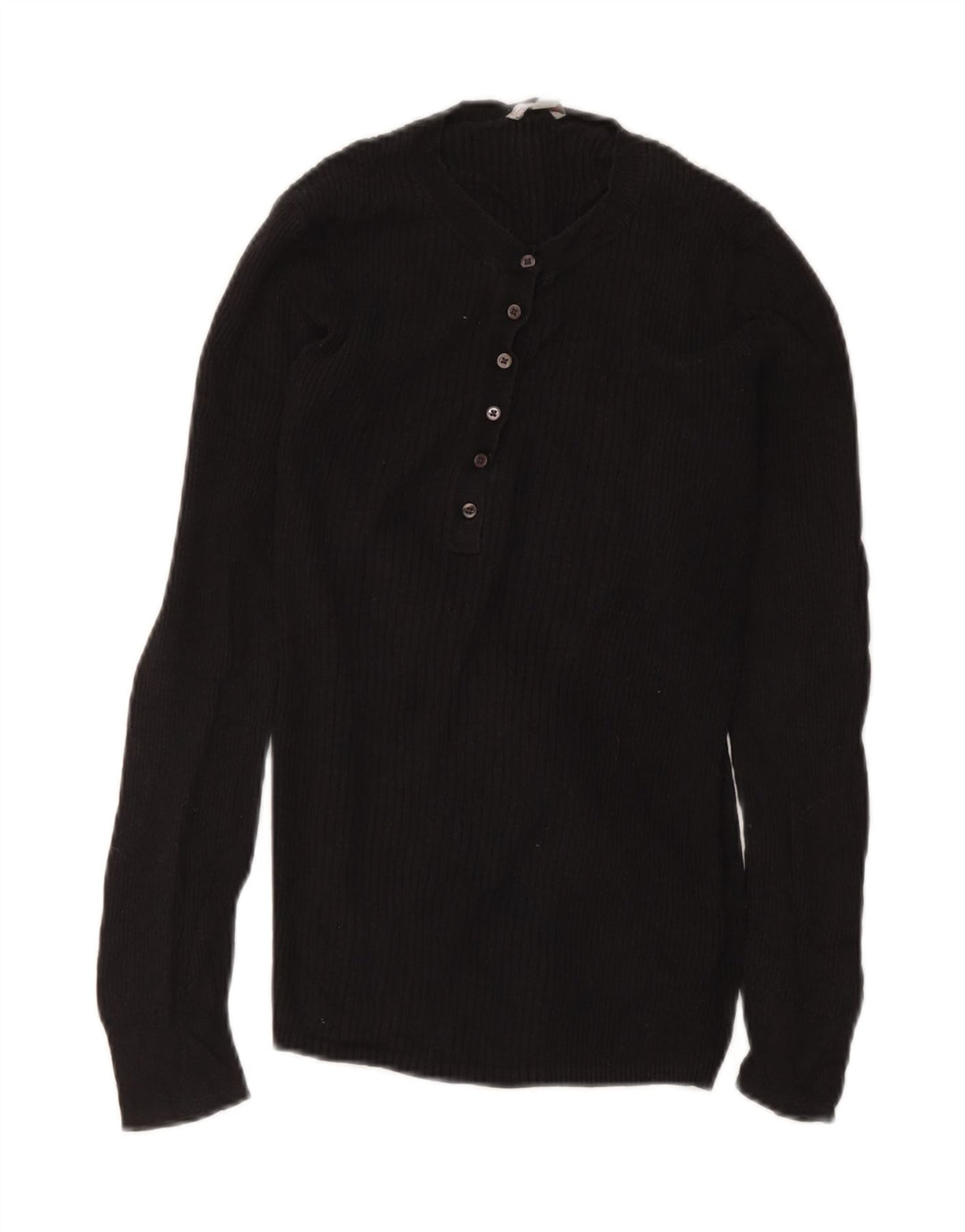 Gap Haut en tricot coupe régulière à manches longues pour femme UK 12 Viscose noir moyen