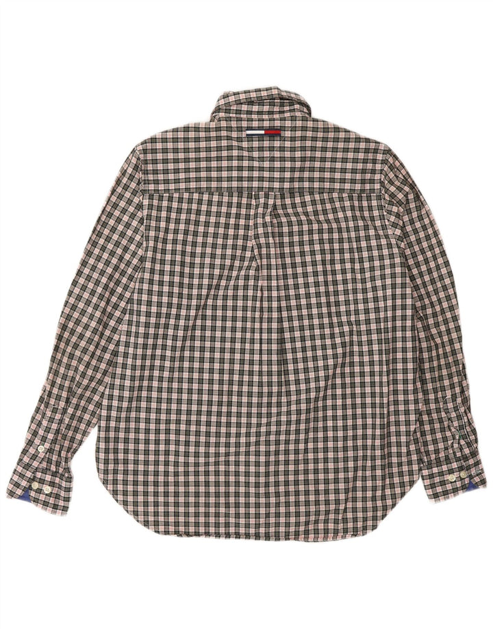 TOMMY HILFIGER Chemise Femme US 8 Coton à Carreaux Gris Moyen