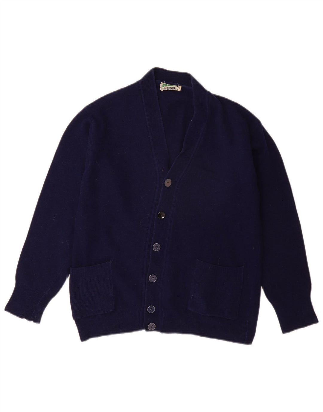 BENETTON Pull Cardigan Garçon 13-14 ans Bleu Marine Laine