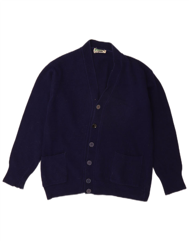 BENETTON Pull Cardigan Garçon 13-14 ans Bleu Marine Laine