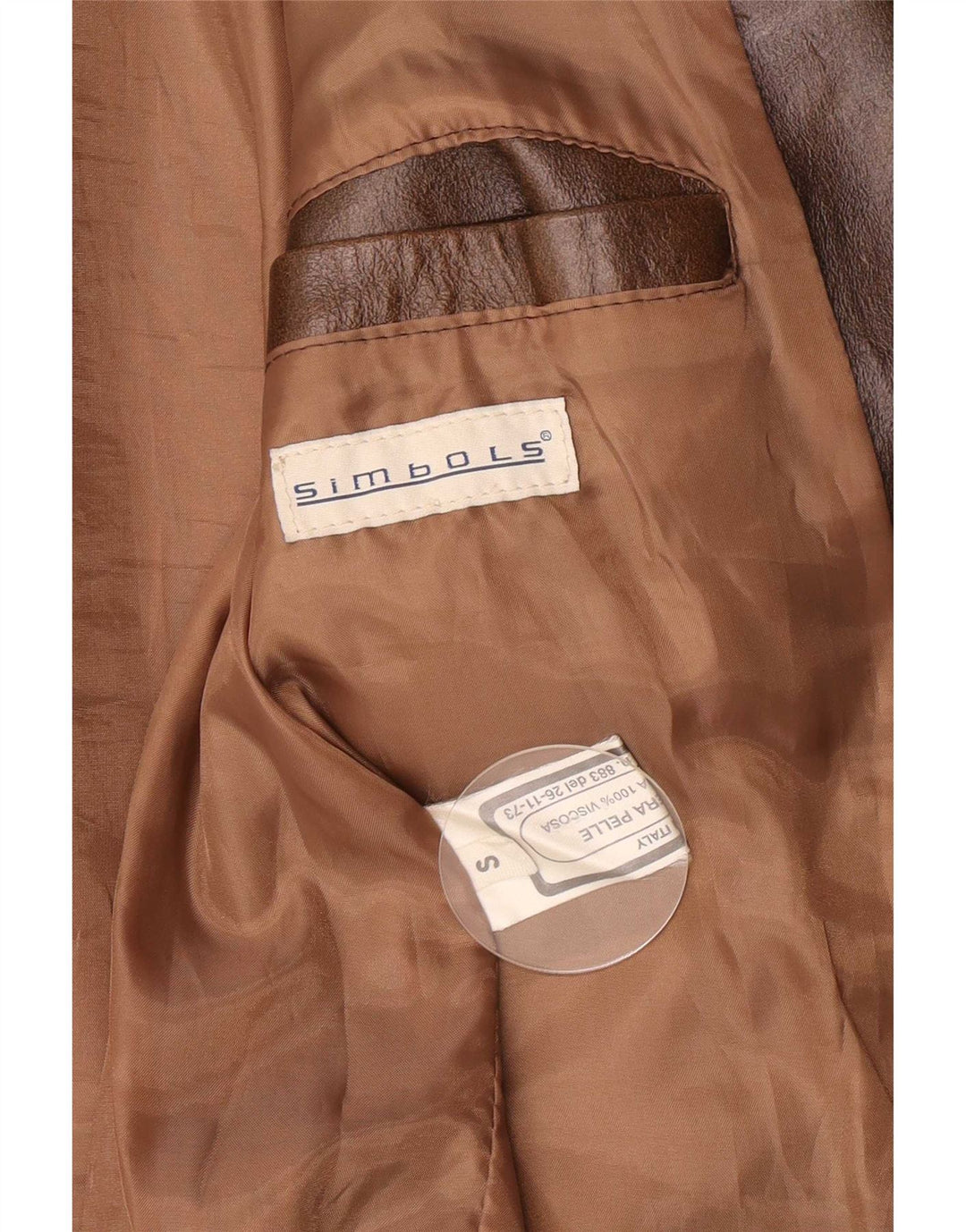 veste en cuir homme vintage UK 36 Petit Marron Classique