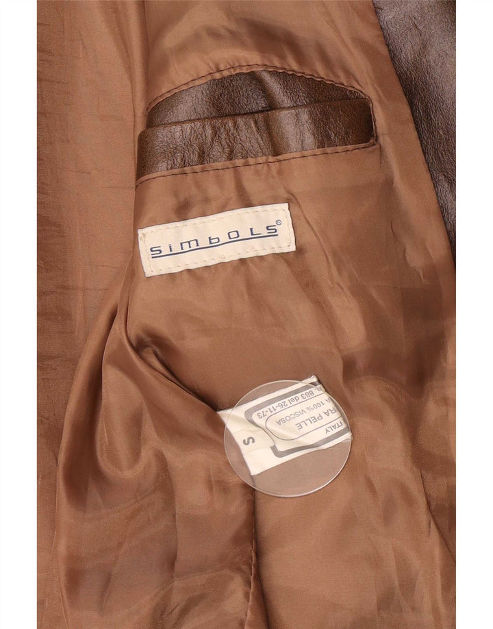 veste en cuir homme vintage UK 36 Petit Marron Classique