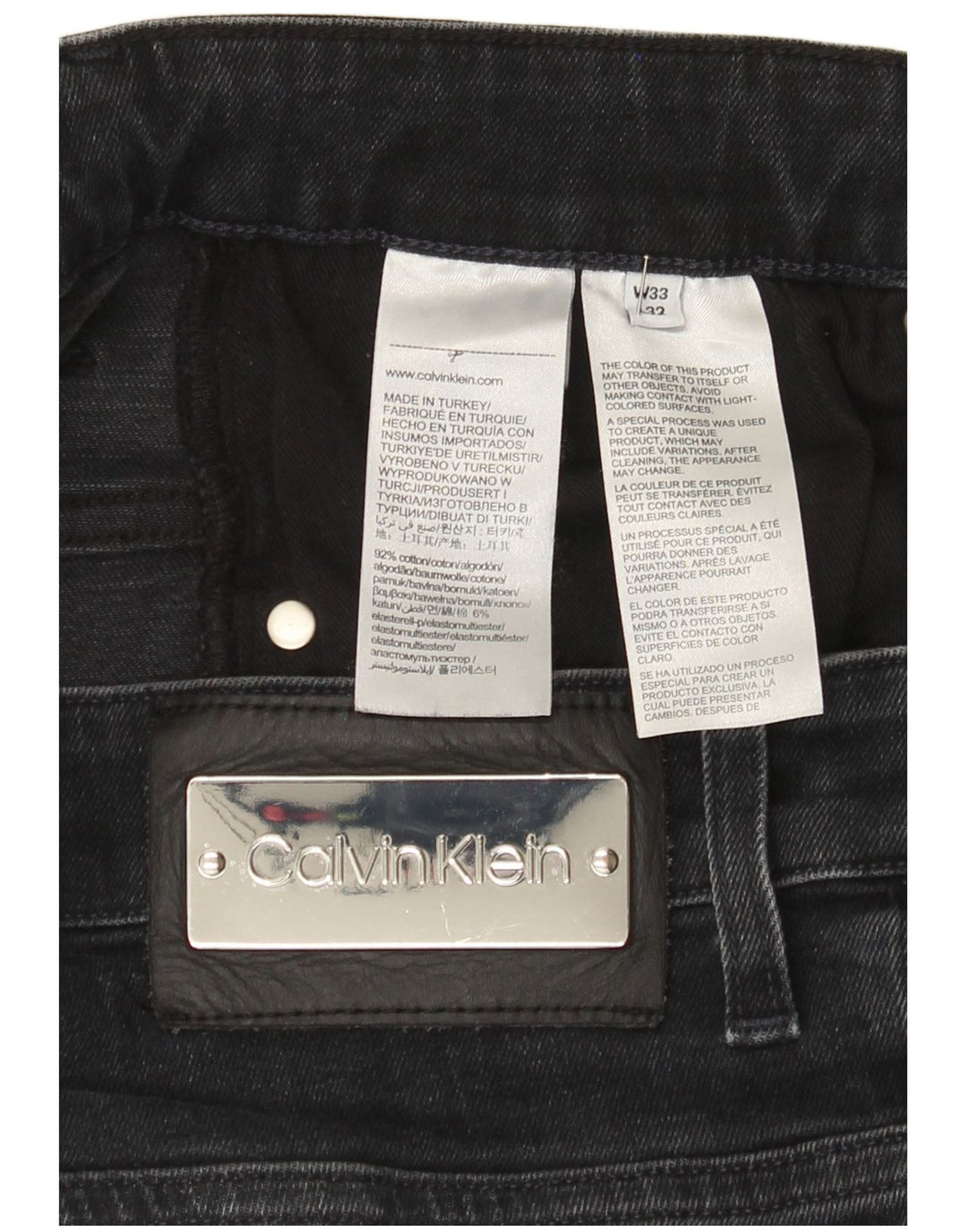 Calvin Klein Jean Slim Homme W33 L32 Noir Coton