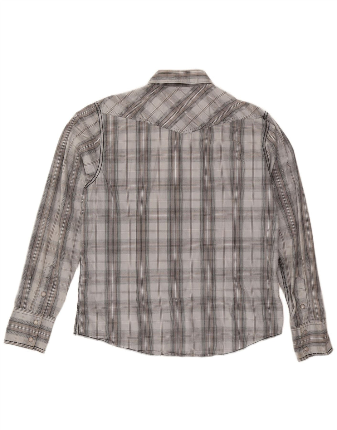 BKE Chemise Slim Fit Homme Gris Moyen à Carreaux en Coton
