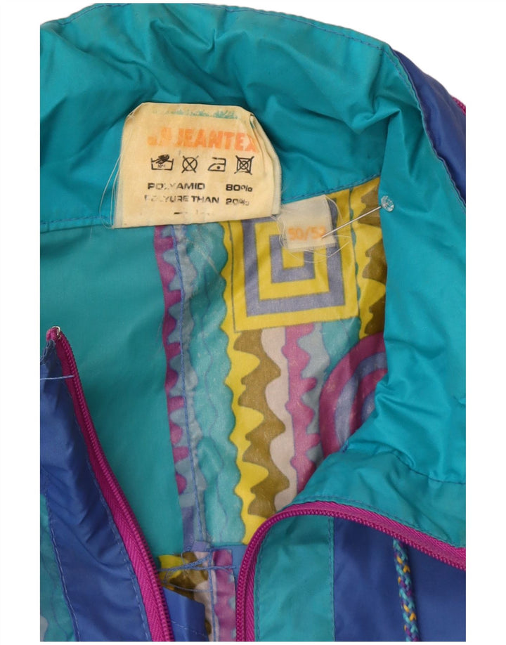 J Jeantex Veste de Pluie à Capuche Homme IT 50/52 Large Multicolore Géométrique