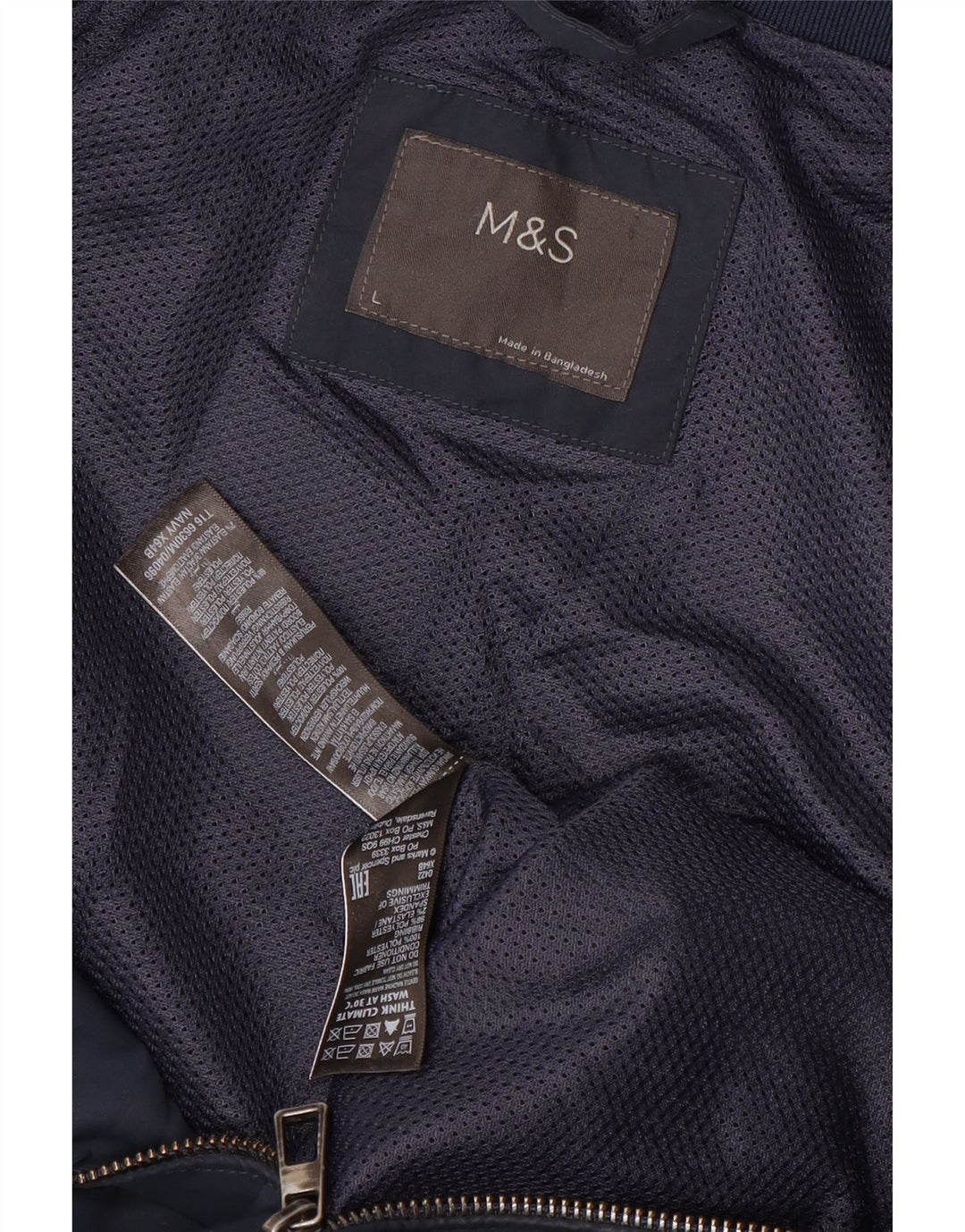 Marks & Spencer Veste Bomber Homme UK 40 Large Bleu Marine Polyester