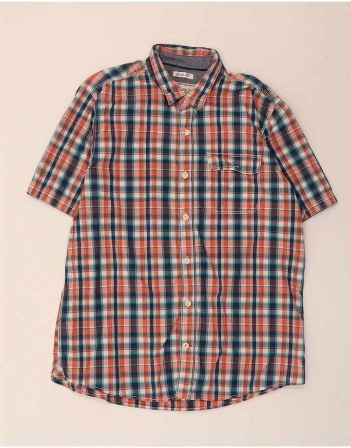 FAT FACE Chemise à manches courtes coupe classique XL en coton à carreaux multicolores pour homme