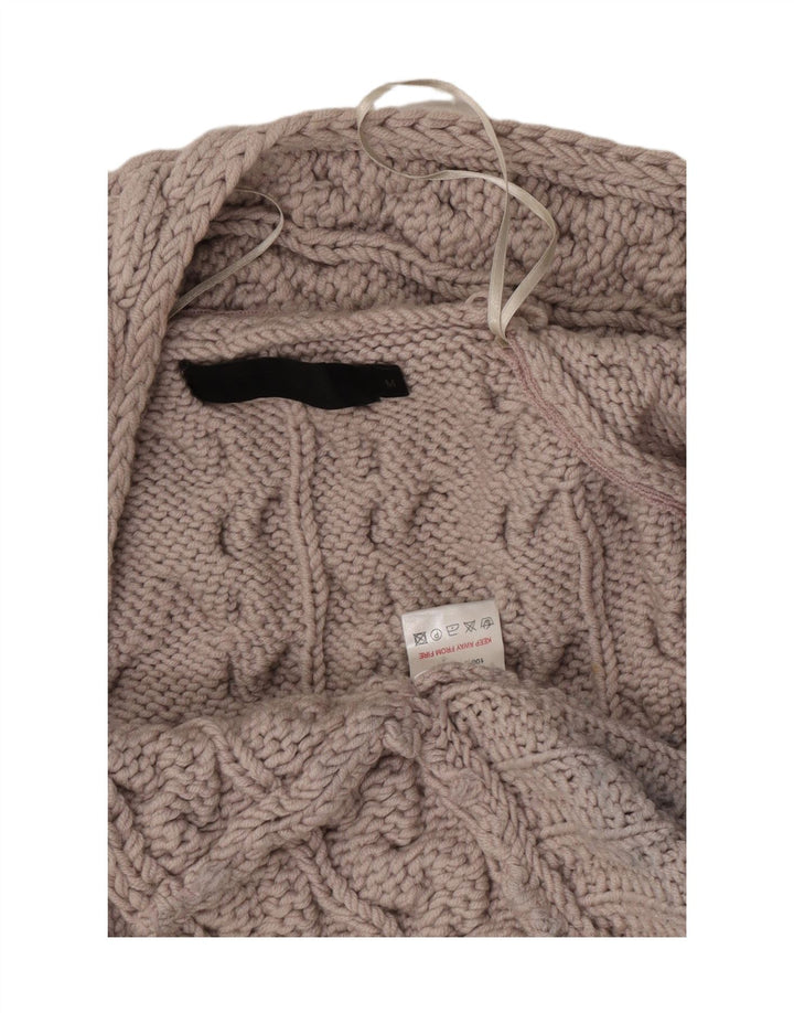 Reiss Pull Cardigan Ouvert pour Femme UK 44 Laine Beige Moyen