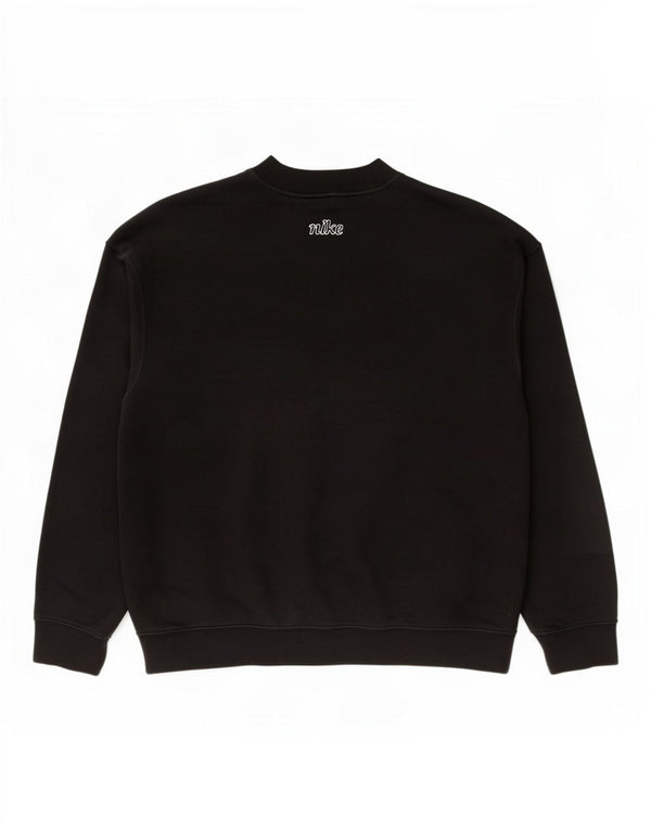 Nike Femme Dri Fit Graphic Sweat-shirt surdimensionné UK 6 XS Noir
