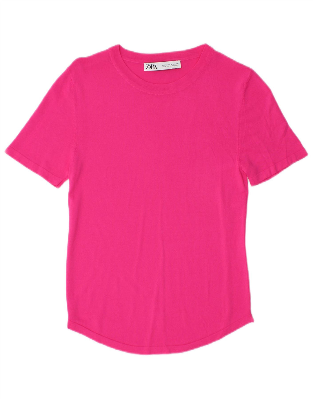 Zara T-Shirt Femme Top UK 8 Petit Rose