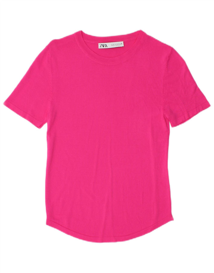 Zara T-Shirt Femme Top UK 8 Petit Rose