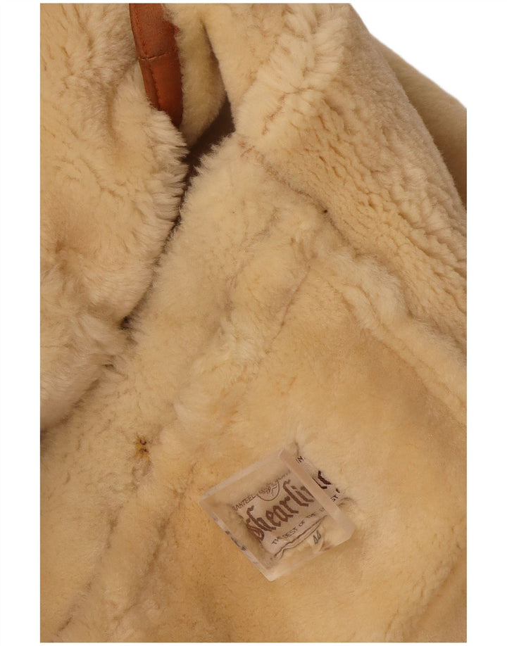 veste en peau de mouton surdimensionnée vintage pour femmes IT 44 Brun moyen