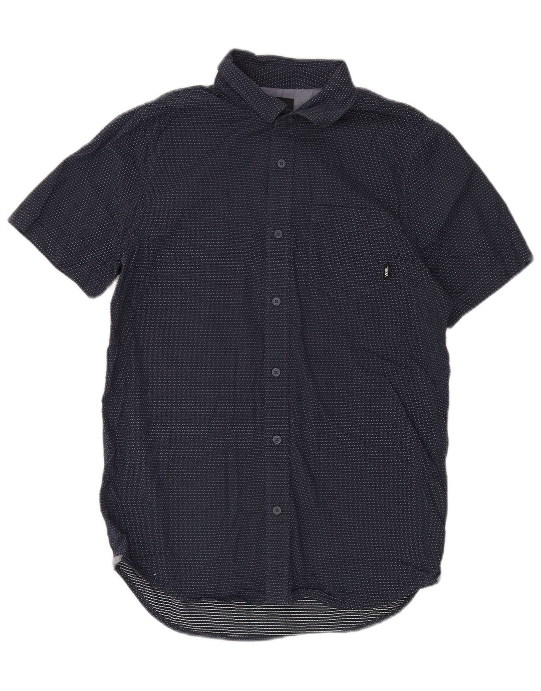 VANS Chemise à manches courtes coupe classique pour homme XS en coton à pois bleu marine