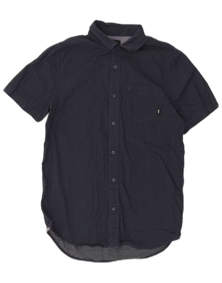 VANS Chemise à manches courtes coupe classique pour homme XS en coton à pois bleu marine