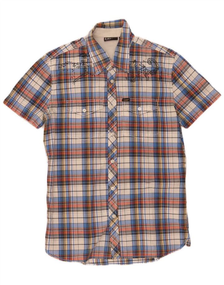 Lee Chemise Graphique à Manches Courtes Homme Coton à Carreaux Multicolore Moyen