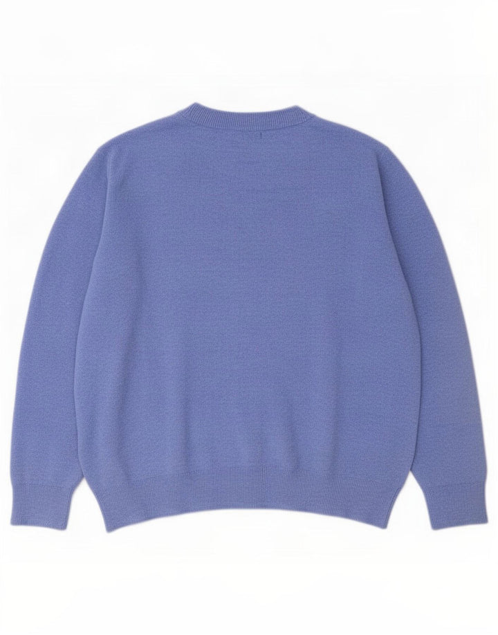Marks & Spencer Pull à col rond pour femme UK 14 Bleu moyen Polyester