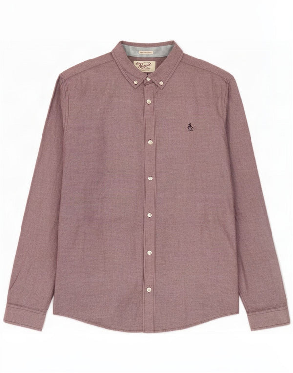 Penguin Chemise coupe slim Heritage pour hommes, grand coton bordeaux