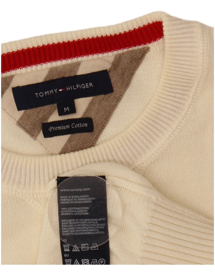 Tommy Hilfiger Pull à col rond homme en coton beige moyen