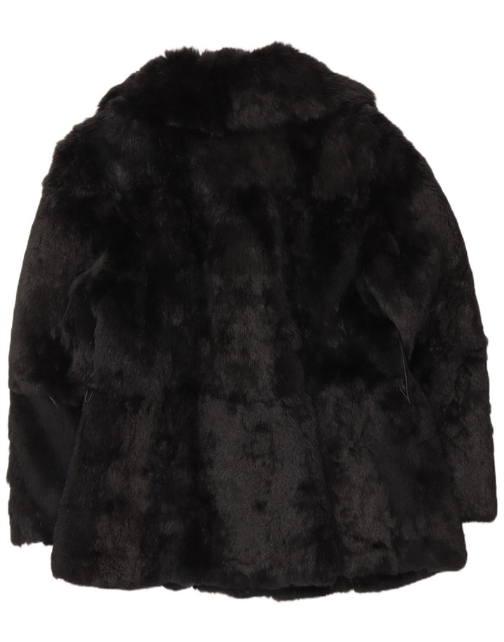Veste de fourrure femme vintage EU 48 2XL Noir Vraie Fourrure