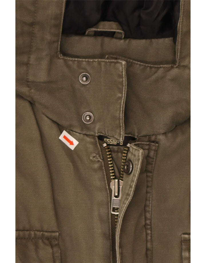 Blend Parka à capuche pour homme UK 40 Large Kaki Coton