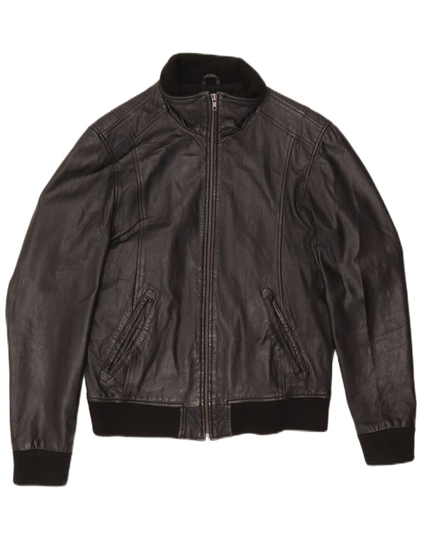 Veste en cuir pour femme censurée UK 14 Grand cuir noir