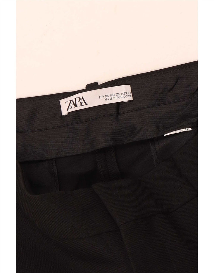 Zara Femme Pantalon Capri Taille Haute XL Noir
