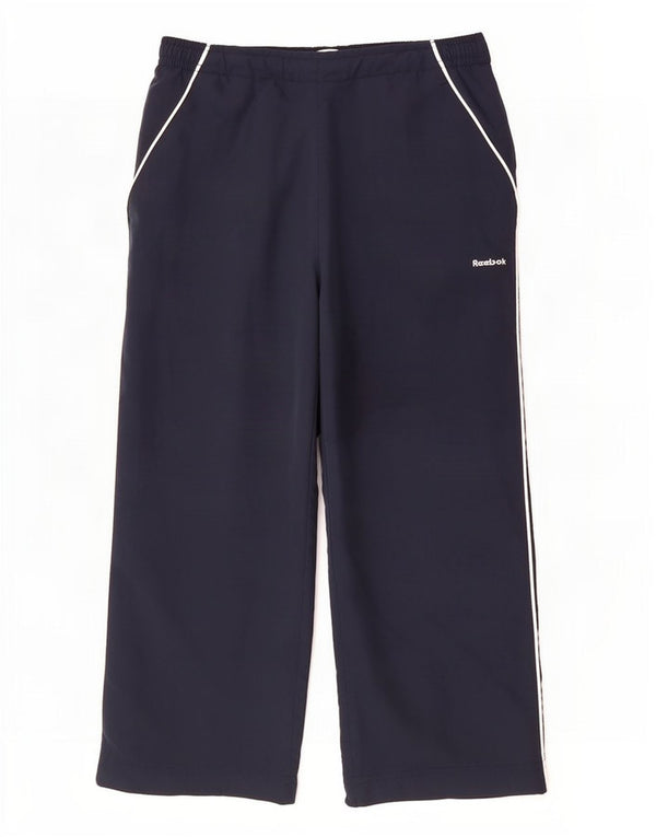 Reebok Pantalon de Survêtement Capri Femme UK 10 Small Bleu Marine Polyester
