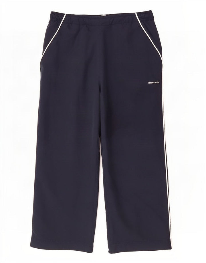 Reebok Pantalon de Survêtement Capri Femme UK 10 Small Bleu Marine Polyester