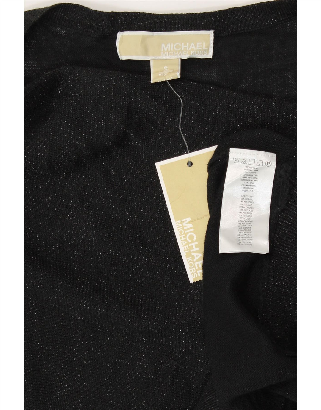 Michael Kors Chemisier sans manches pour femme UK 10 Petit coton noir