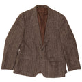 Four Seasons Veste Blazer 2 Boutons Homme UK 48 4XL Laine à Chevrons Marron