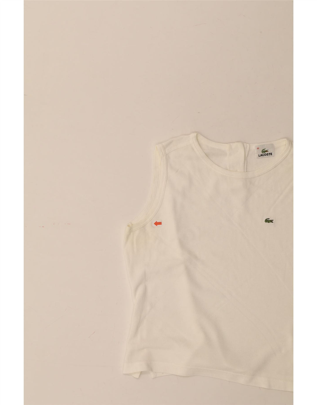 LACOSTE Débardeur Femme Taille 44 Grand Coton Blanc