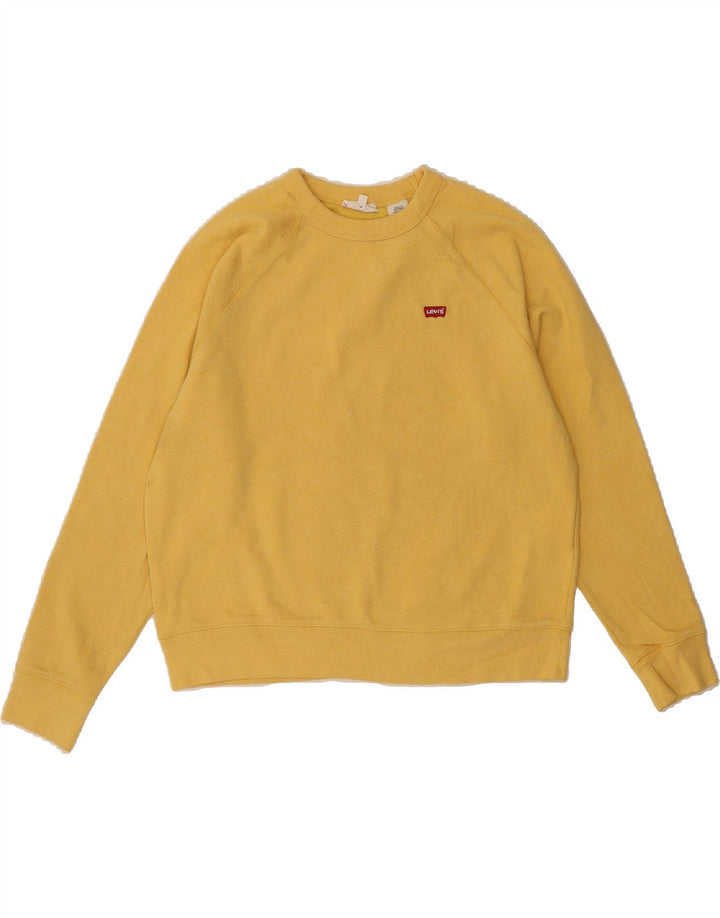 LEVI'S Womens Oversized Sweatshirt Jumper UK 10 Small Yellow Cotton Vintage Levi's and Second-Hand Levi's from Messina Hembry 