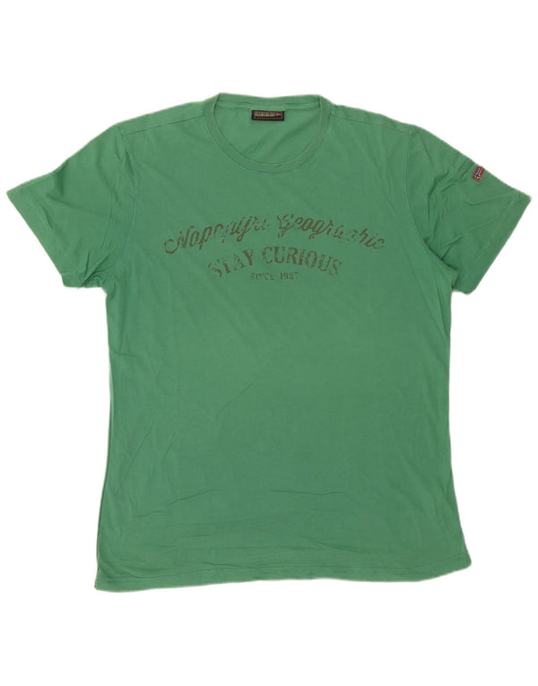 Napapijri T-Shirt Graphique Top XL Homme Vert Coton