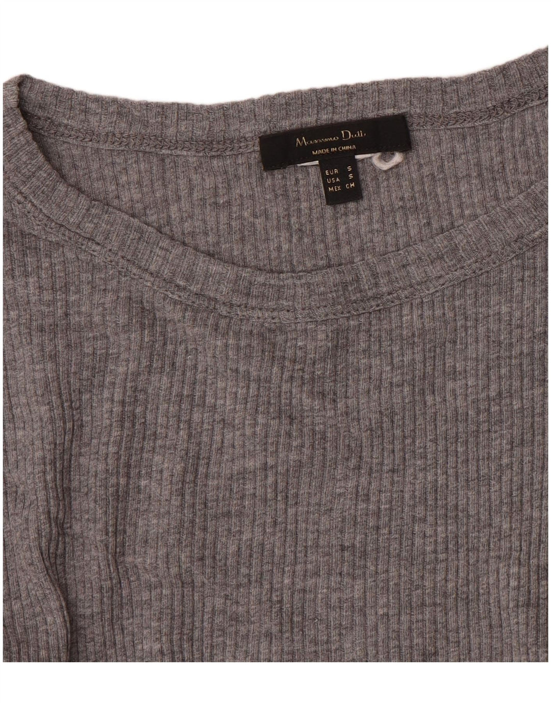 Massimo Dutti Haut à manches longues pour femme UK 8 Small Gris