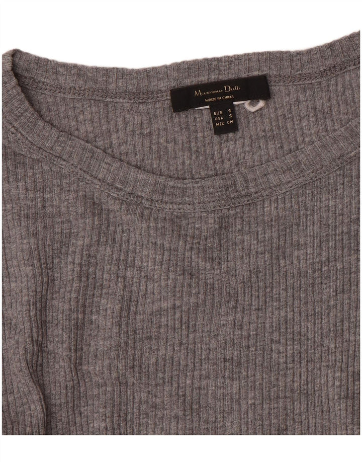 Massimo Dutti Haut à manches longues pour femme UK 8 Small Gris