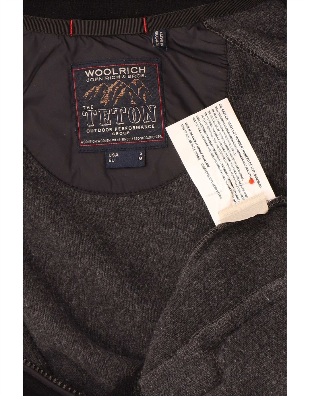 Woolrich Homme Cardigan Pull Petit Noir Colorblock Laine