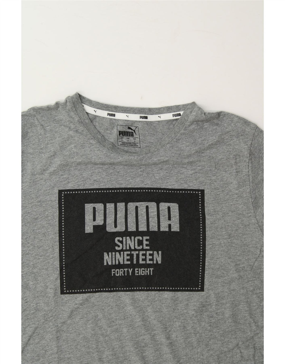 PUMA Mens Graphic T-Shirt Top Small Grey Cotton Vintage Puma and Second-Hand Puma from Messina Hembry 