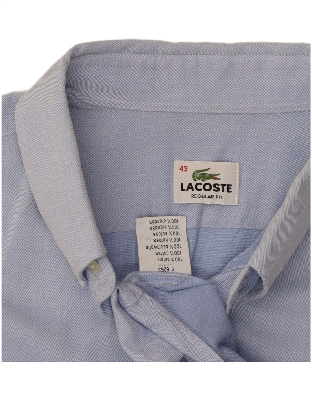 LACOSTE Chemise Regular Fit Homme Taille 43 Grand Bleu Coton