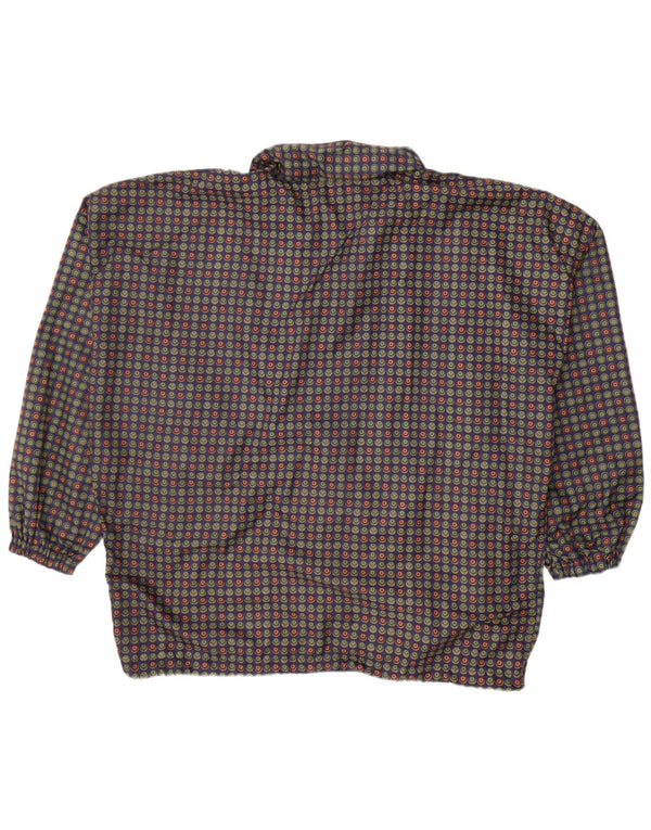 VINTAGE Veste bomber surdimensionnée pour homme UK 40 Grand pois bleu