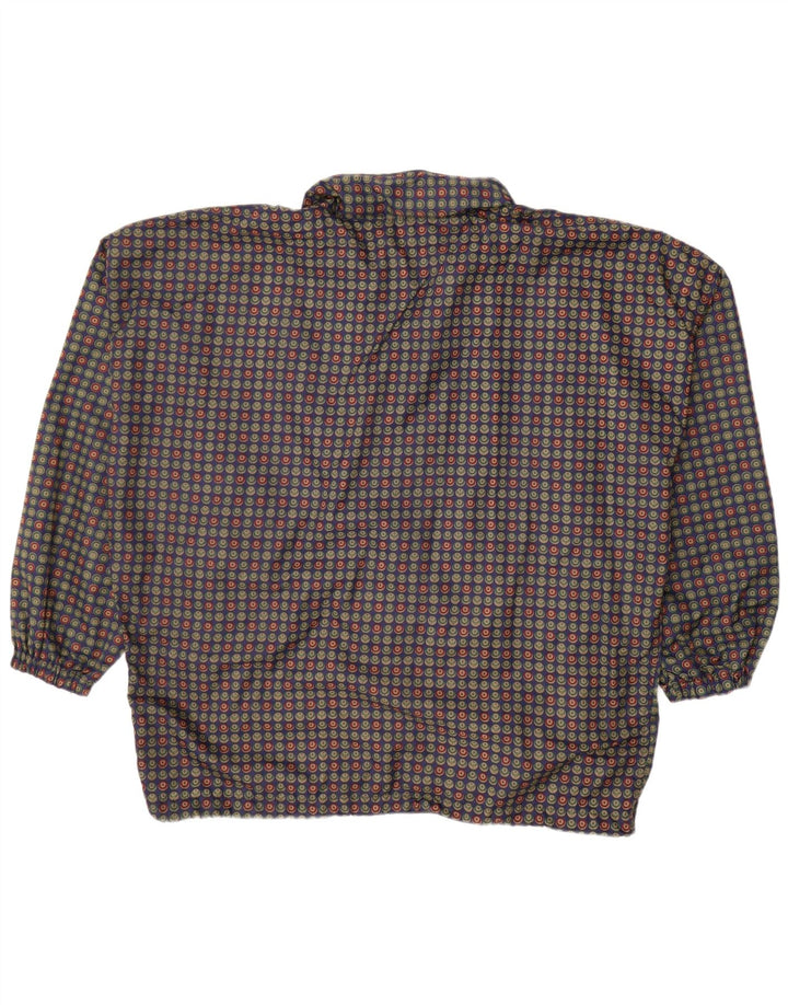 VINTAGE Veste bomber surdimensionnée pour homme UK 40 Grand pois bleu