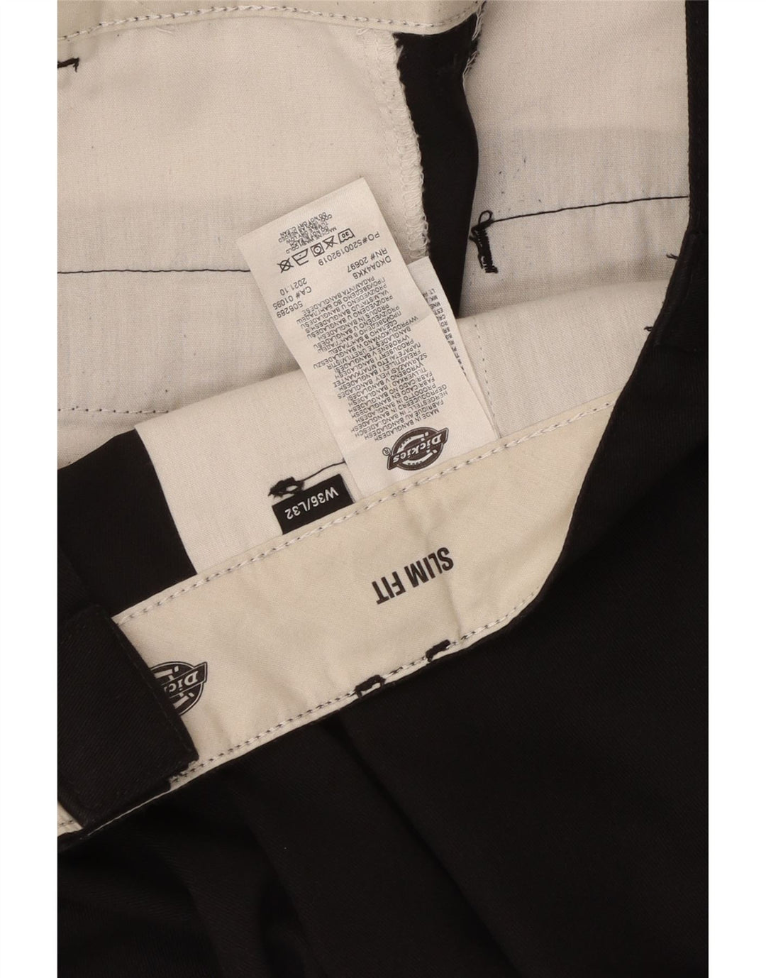 Dickies Pantalon Chino Coupe Slim Homme W36 L32 Noir Polyester