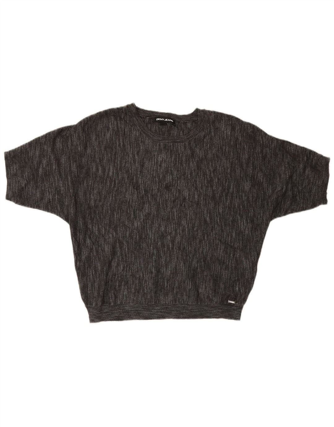 Dkny Pull à manches courtes et col rond pour femme UK 14 Gris moyen Viscose