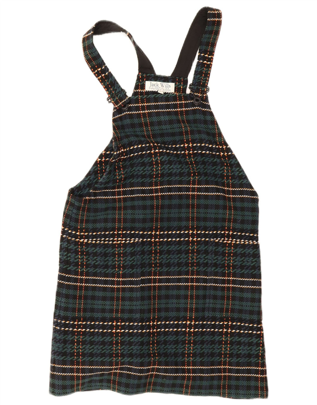 Jack Wills Robe Salopette Femme UK 8 Petit Vert Plaid Polyester