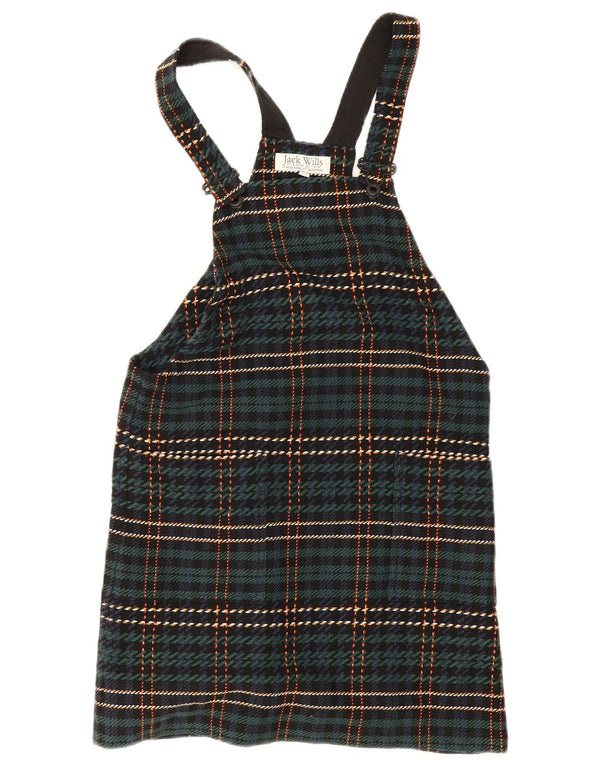 Jack Wills Robe Salopette Femme UK 8 Petit Vert Plaid Polyester