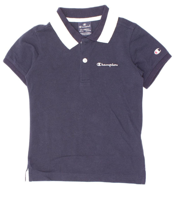 Champion Polo Garçon 3-4 Ans 2XS Bleu Marine Colorblock Coton